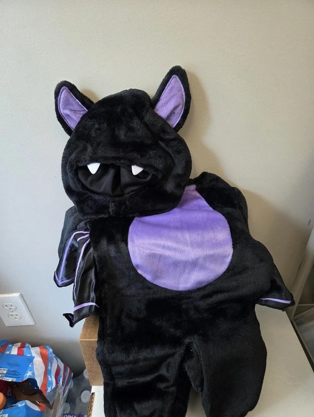 Classic Infant Bat Costume --Infant 3-6 months Halloween- Soft and Cozy--NIP